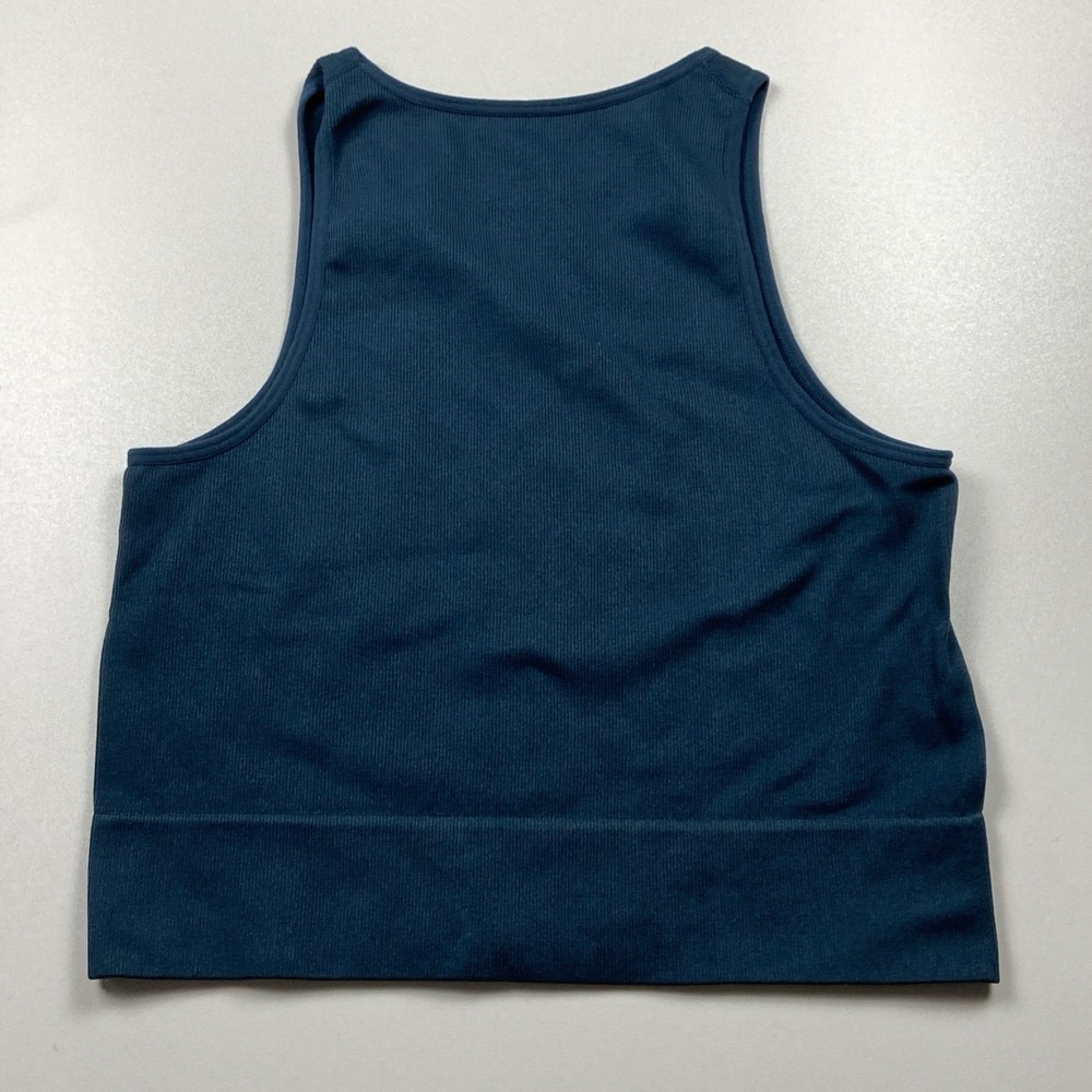 J.o & Co Cropped Tank Top Size S-M Dk Teal Stretch Minimalist Athlesiure Lounge - Picture 2 of 4